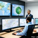 리쇼어링을 위한 글로벌 전략 - A detailed, professional business meeting scene focused on regional supplier mapping in a Brazilian ...