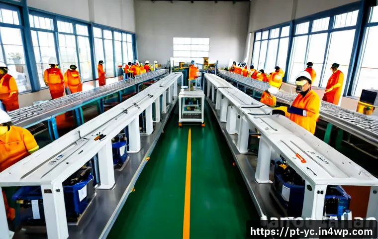 Home 17 리쇼어링과 고용 창출의 상관관계 - Photorealistic wide-angle view inside a modern Brazilian manufacturing plant, diverse local workers ...